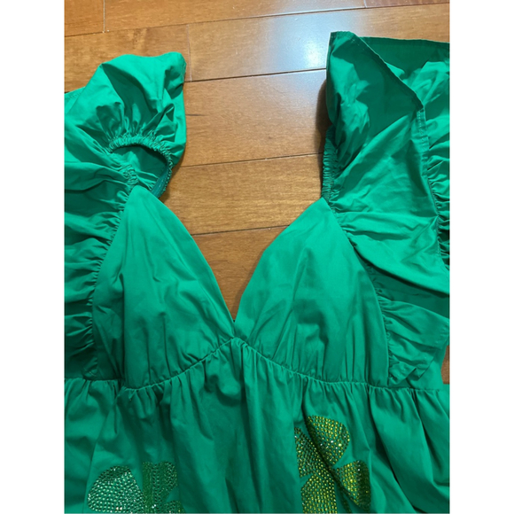 Women's Peach Love Green Shamrock Dress sz Large NWT - Picture 4 of 7